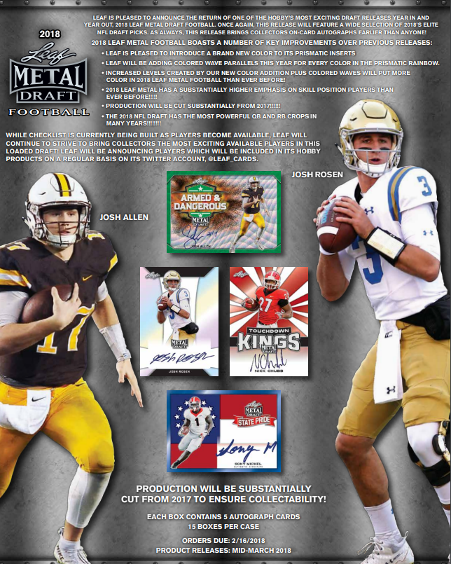 2018 Leaf Metal Draft Football Hobby Box